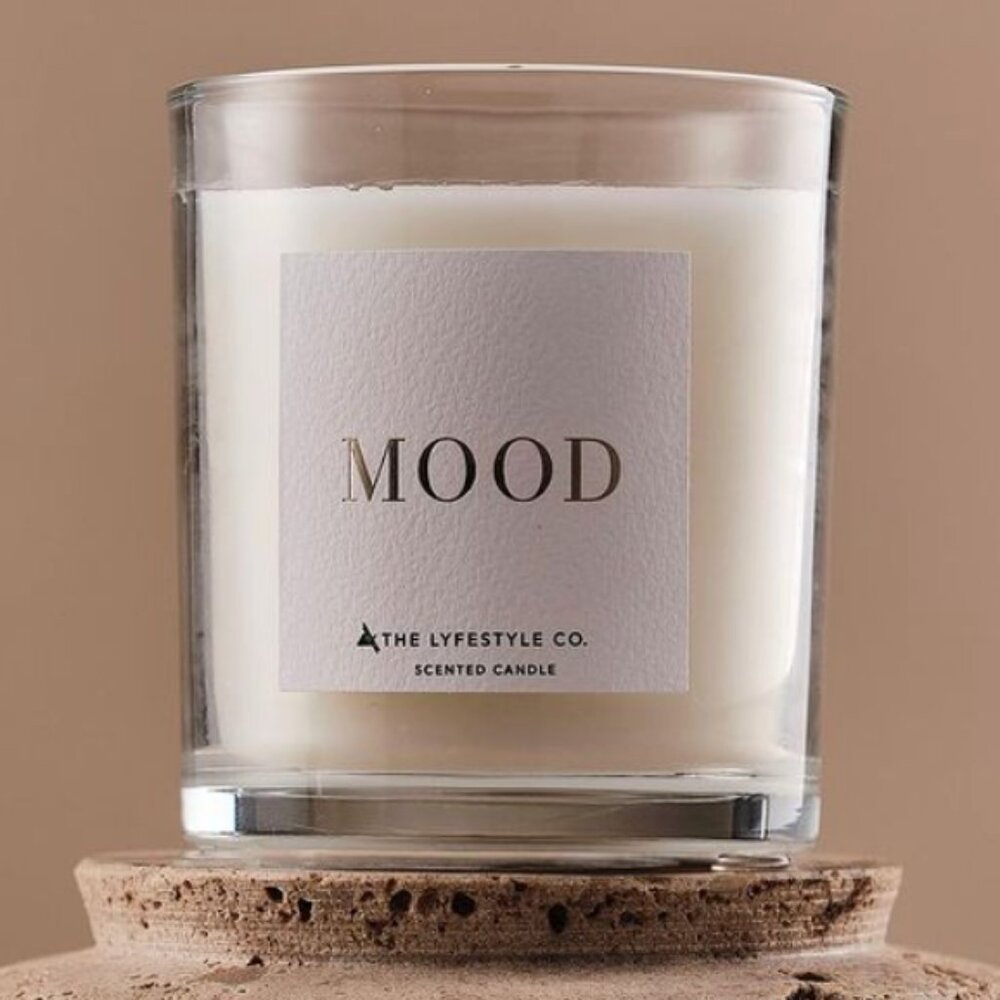 NIB THE LYFESTYLE CO. Mood Scented Candle Full Size 8 Oz Retail Price $68.00